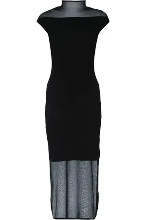 Calvin Klein Robe mi-longue à empiècements transparents