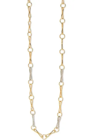 Azlee Grand collier Lucia en 18ct serti de diamants