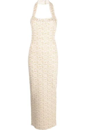 Balmain Robe à logo en jacquard