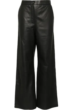 YVES SALOMON Pantalon en cuir à coupe ample