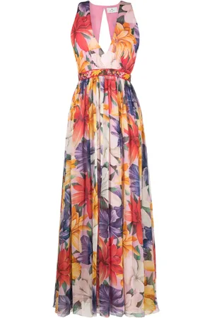 Etro Robe en soie à fleurs