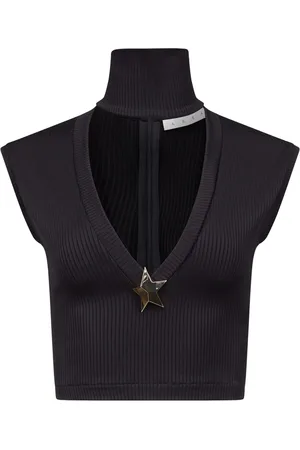 AREA Crop top en maille nervurée