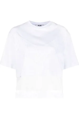 Msgm T-shirt à empiècements en dentelle