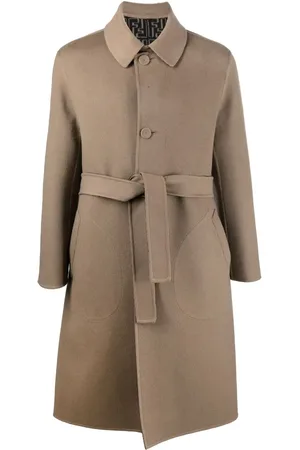 Fendi Manteau en laine à taille ceinturée