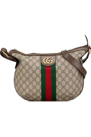 Gucci Petit sac à bandoulière Ophidia Half Moon à motif GG Supreme et bande Web (2016-2024)
