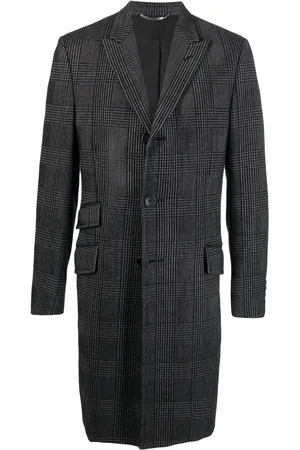 VERSACE Manteau boutonné à carreaux (années 2000)