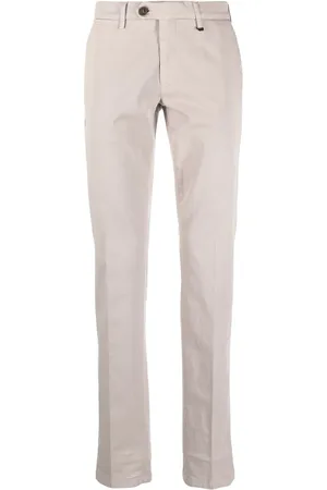 CANALI Pantalon chino en coton à plis marqués