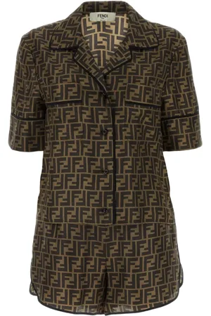 Fendi Pyjama en soie à logo imprimé