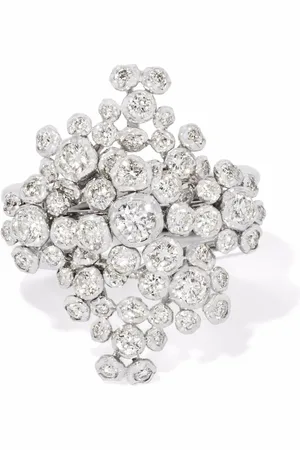 ANNOUSHKA Bague Marguerite en or blanc 18ct ornée de diamants