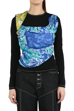 Marine Serre Upcycled silk-scarves top