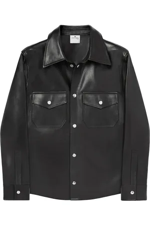 Courrèges Chemise en cuir à poche plaquée