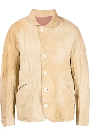 VISVIM Veste en cuir à fini froissée
