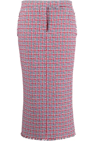Thom Browne Jupe midi en tweed à carreaux