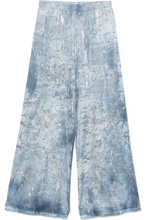AVANT TOI Pantalon palazzo à détails métallisés