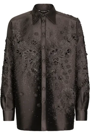 Dolce & Gabbana Chemise en soie à fleurs brodées