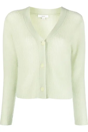 Vince Cardigan en maille nervurée à col v