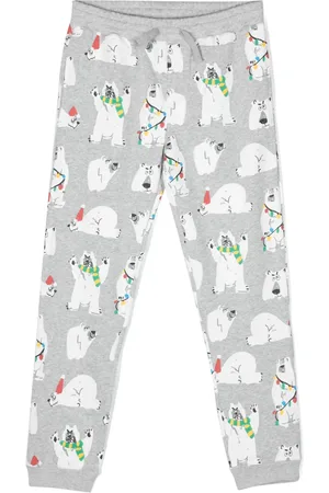 Stella McCartney Pantalon en coton à imprimé ourson