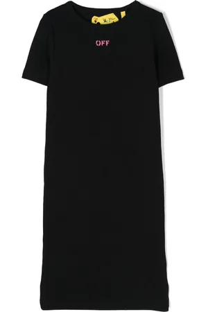 OFF-WHITE Robe mi-longue à logo imprimé
