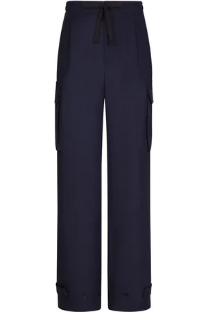 Dolce & Gabbana Pantalon cargo en lin à taille mi-haute