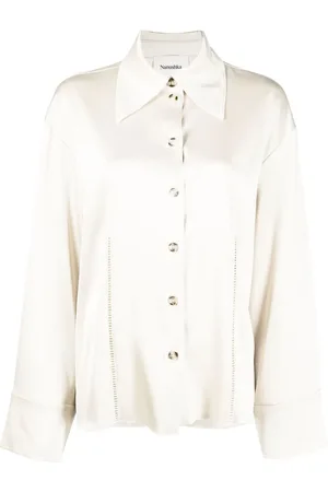 Nanushka Chemise Caio satinée à coutures contrastantes