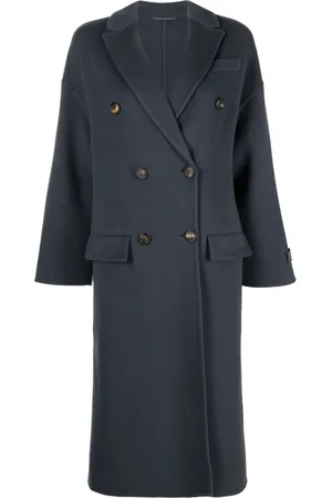 Brunello Cucinelli Manteau en cachemire mélangé à boutonnière croisée