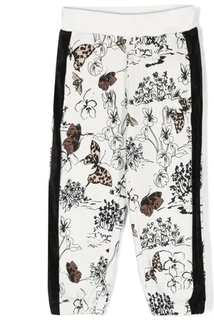MONNALISA Legging en coton stretch à imprimé végétal