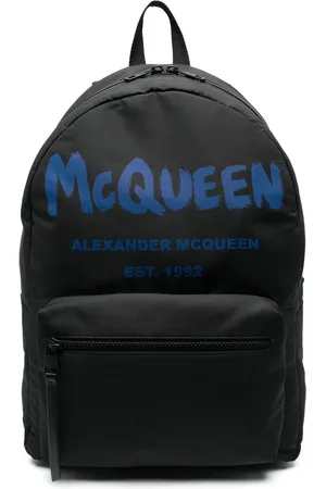Alexander McQueen Sac à dos bicolore à logo imprimé