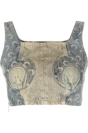 Marine Serre Haut bustier Regenerated en jean