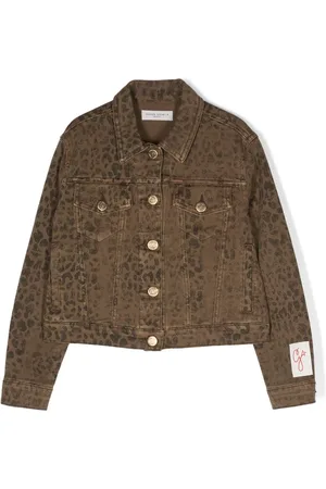 Golden Goose Veste en jean à imprimé léopard