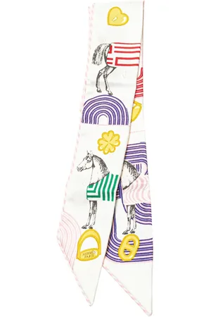 Hermès Foulard Garde Robe Pop Charms Twilly en soie (2010-2024)