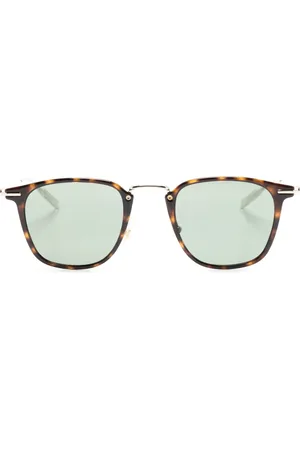 Montblanc Lunettes de soleil carrées à plaques logo