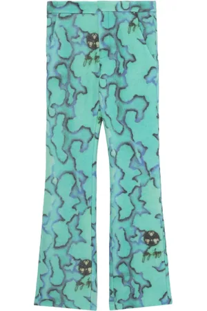 ERL Pantalon en laine mélangée à graphique imprimé