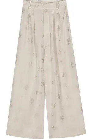 UMA WANG Pantalon ample à fleurs en jacquard