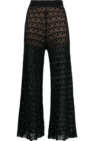 Liu Jo Pantalon en maille ajourée à coupe évasée