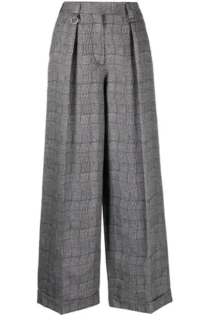 Kenzo Pantalon de tailleur ample à carreaux