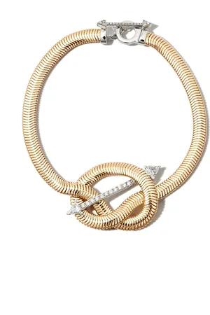 NIKOS KOULIS Collier Feelings Knot en 18ct orné de diamants
