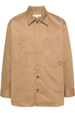 Maison Kitsuné Surchemise Fox Head en gabardine