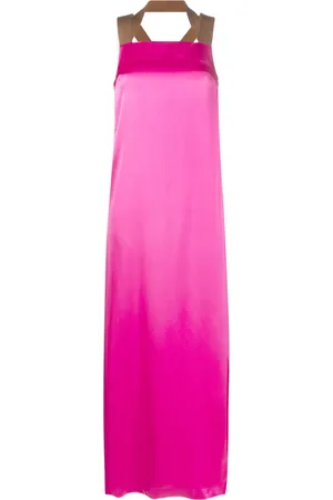 ALYSI Robe longue à fini satiné