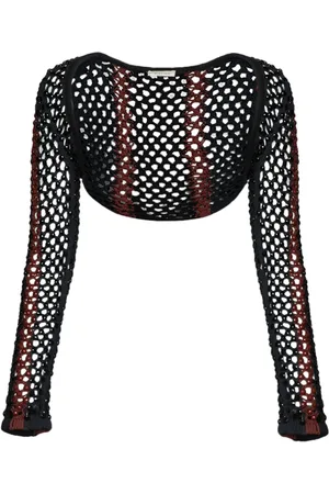 Diotima Pull Gala en résille à ornements en cristal