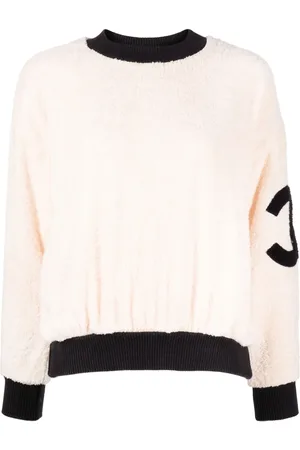 CHANEL Sweat en polaire CC à col rond (années 1990-2000)
