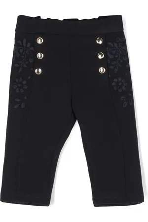 Chloé Pantalon taille haute à fleurs brodées