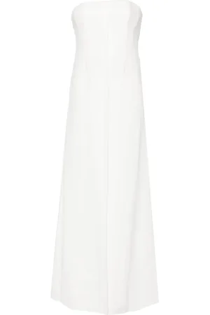 Alberta Ferretti Robe longue en crêpe à design sans bretelles