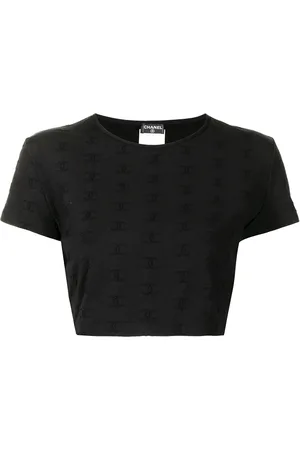 CHANEL Haut crop à logo brodé (1997)
