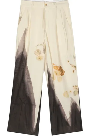 Feng Chen Wang Pantalon droit à teinture naturelle
