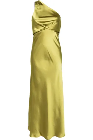 BLANCA Robe longue en satin à une épaule