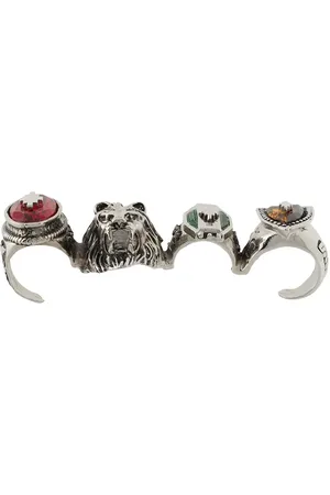 MARCELO BURLON Bague quatre doigts à design dépareillé