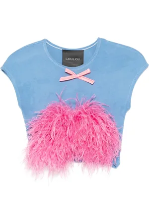 LOULOU T-shirt à détails de plumes