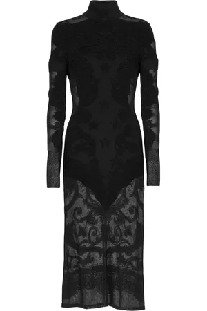 Balmain Robe en maille fine à coupe mi-longue