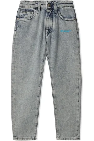 OFF-WHITE Jean droit Helvetica à taille basse