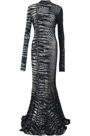 Roberto Cavalli Robe longue à imprimé zébré